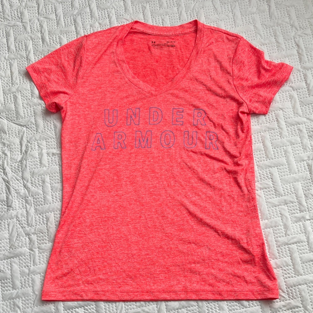 Under Armour Women's Coral V-Neck heatgear tee
